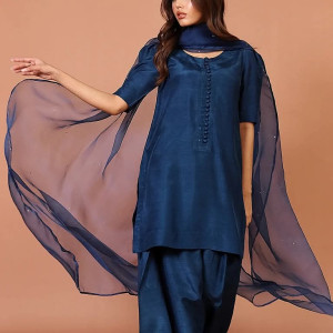 FARSHI SHALWAR 3 PCS IN 3 DIFFERENT COLORS